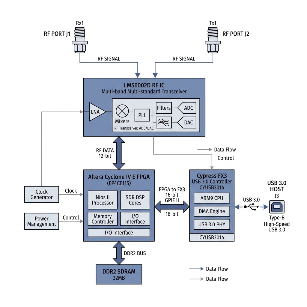 Nuand bladeRF x115 SDR Board Architecture