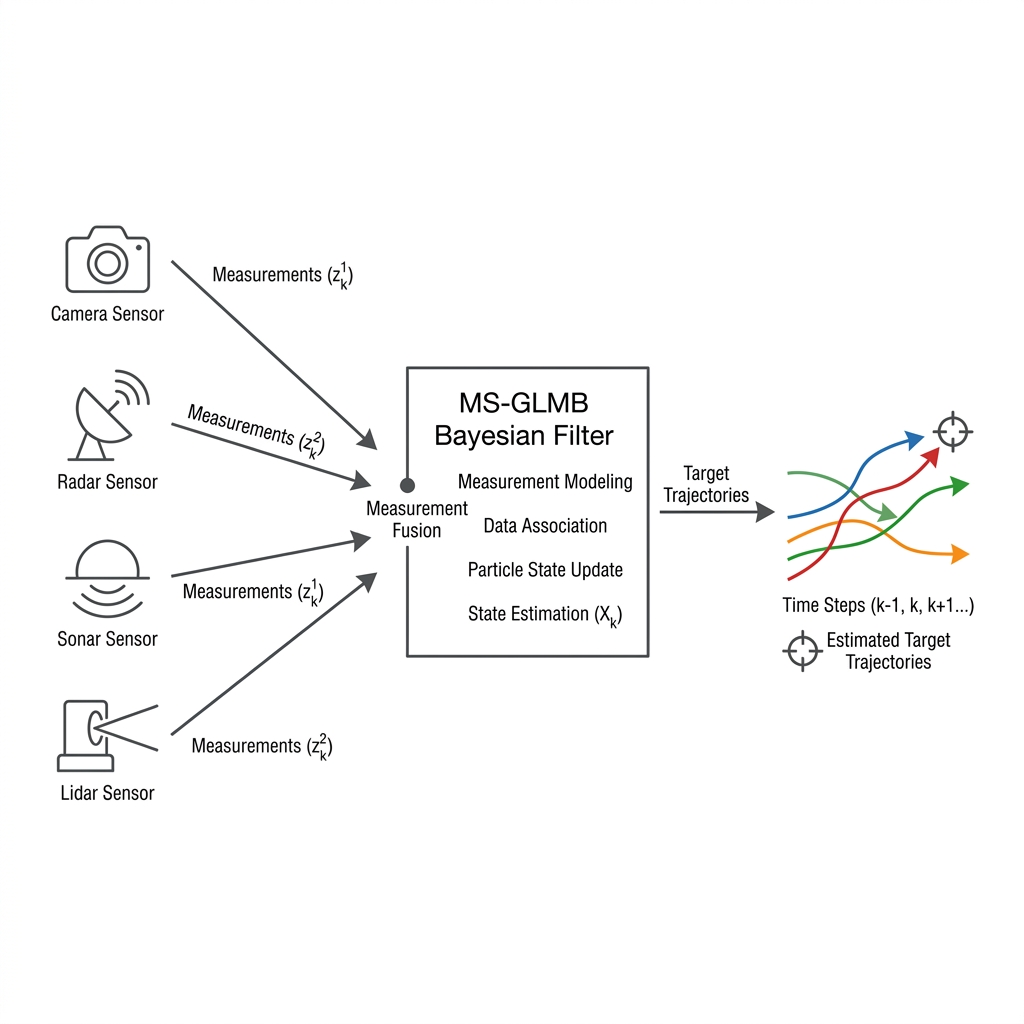 Heterogeneous sensors fused at the measurement level by a single multi-sensor filter