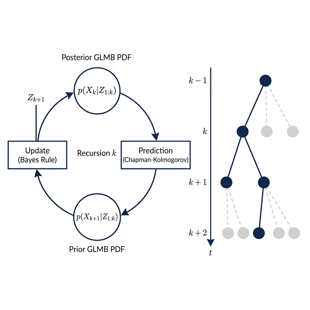 GLMB Bayes recursion with prediction and update, and truncation of the hypothesis tree